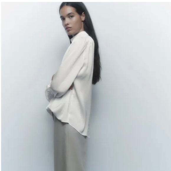 Zara chain collar satin effect blouse - Picture 7 of 11